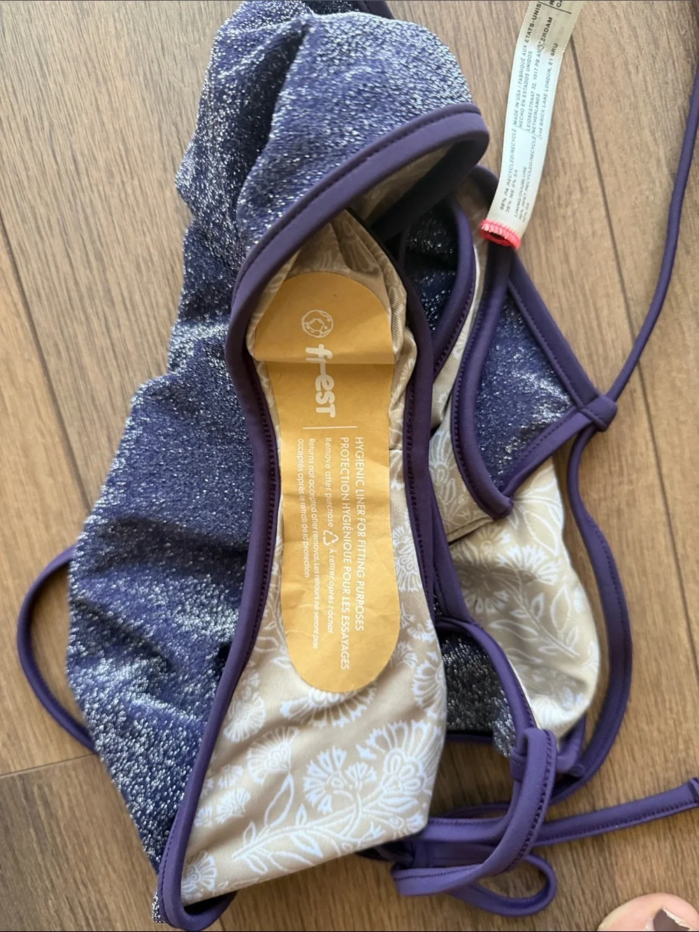 Free People Purple Sparkle One-Piece Swimsuit